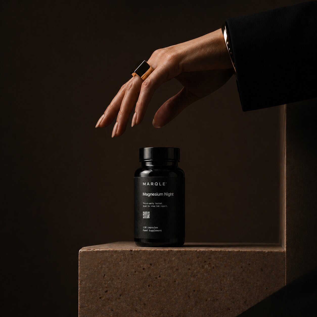 MARQLE Magnesium Night – mörk flaska med 120 kapslar